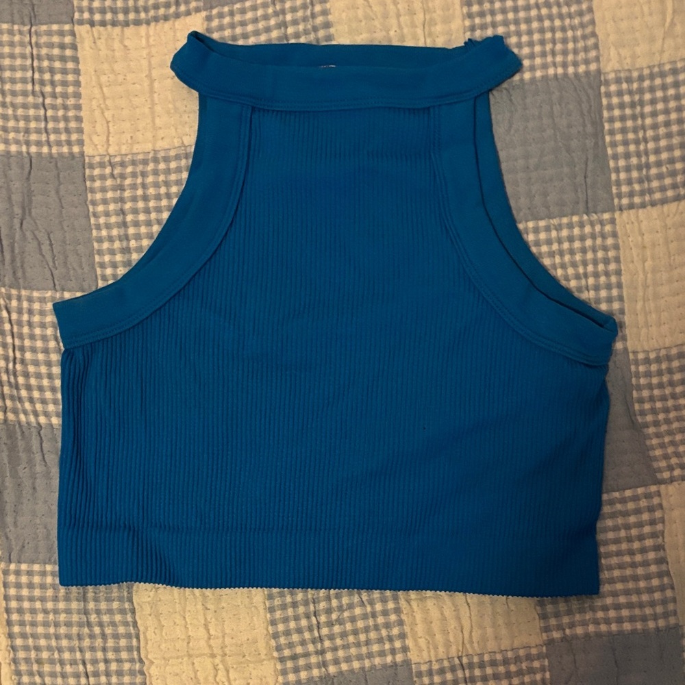 Cotton On Vibrant Blue Ribbed Crop Top